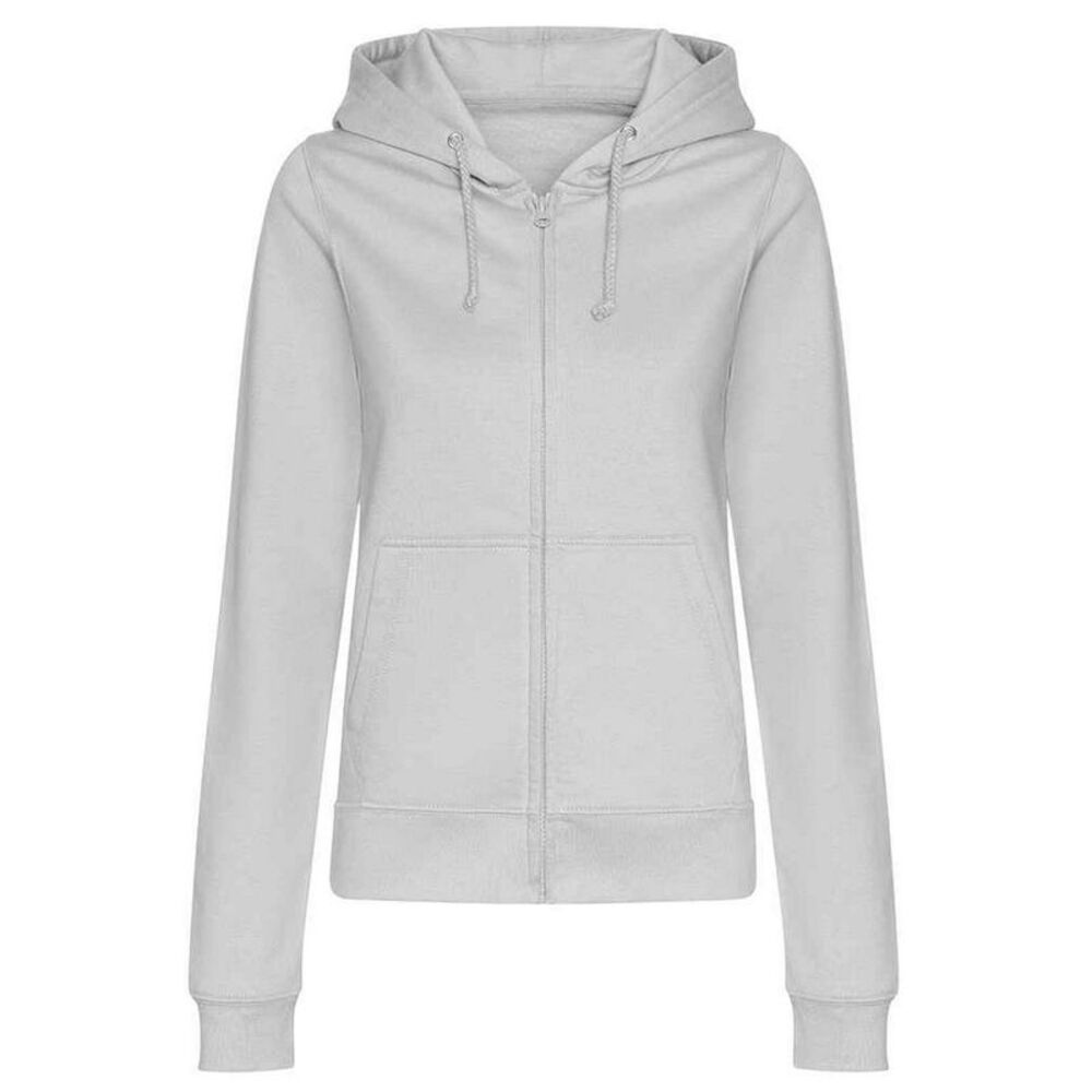 Awdis Womens/Ladies Full Zip Hoodie / Heather Grey